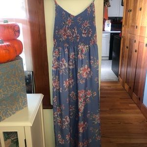 Blue flowered maxi dress